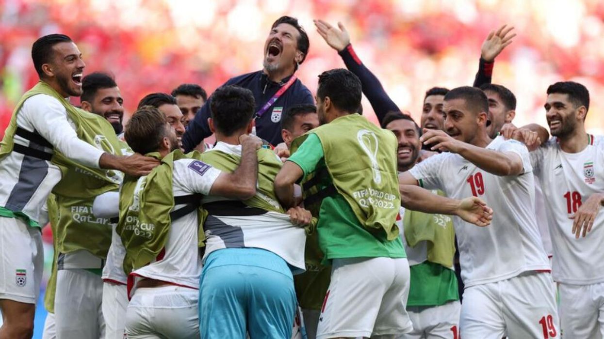 Iran's World Cup team after defeating Wales.