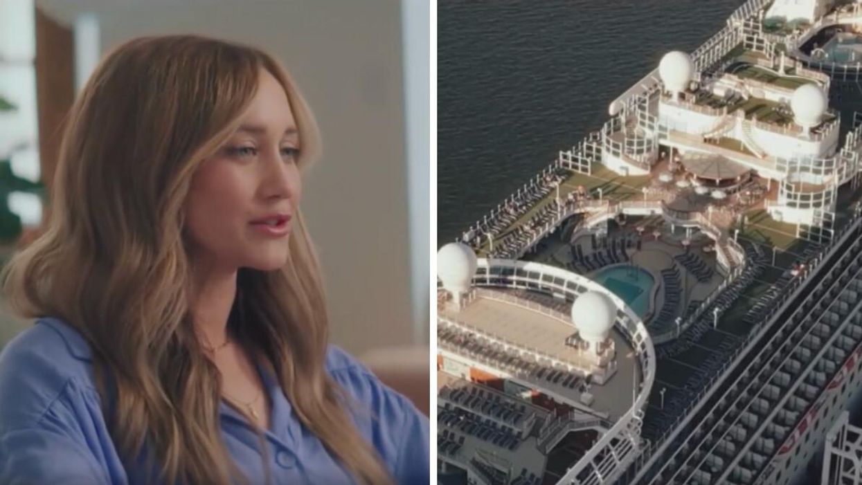 Isabelle Lagacé. Droite : Bateau de croisière.