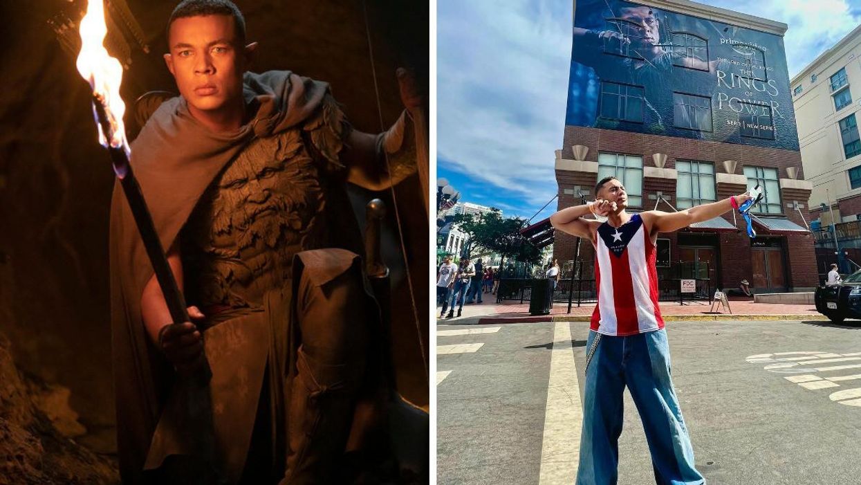 Ismael Cruz Cordova as Arondir in "The Lord of the Rings: The Rings of Power." Right: Ismael Cruz Cordova.