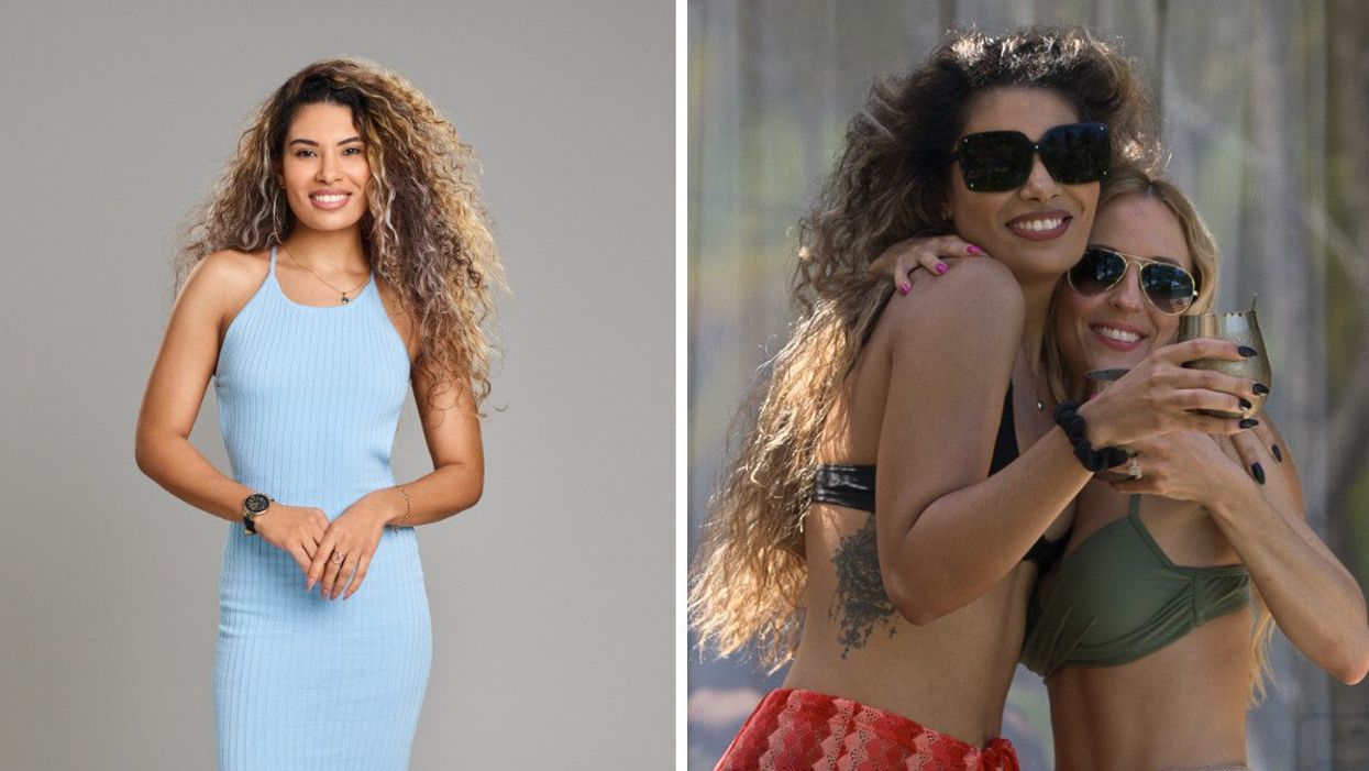 Jackie on Season 4 of 'Love Is Blind.' Right: Jackie and Chelsea on Season 4 of 'Love Is Blind.'