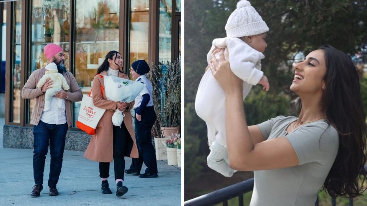 Jagmeet Singh along with his wife and their baby.