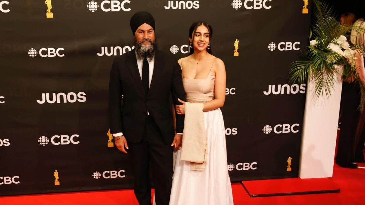 Jagmeet Singh and Gurkiran Kaur on the JUNOS red carpet.