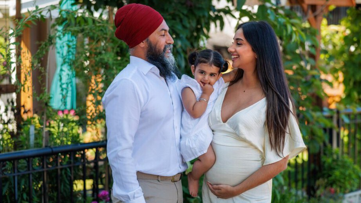 Jagmeet Singh and Gurkiran Kaur with their daughter.