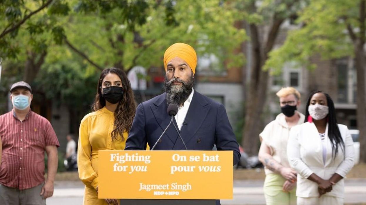 Jagmeet Singh at a campaign event in 2021.