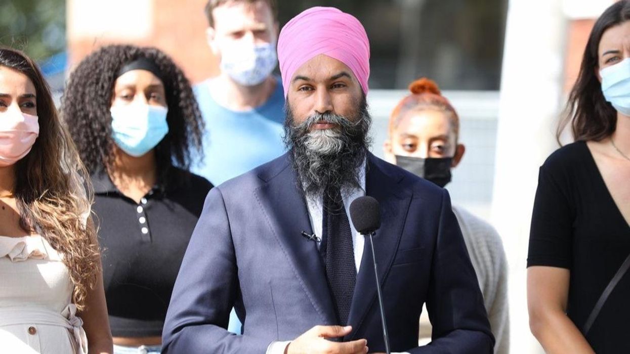 Jagmeet Singh at an outside conference.