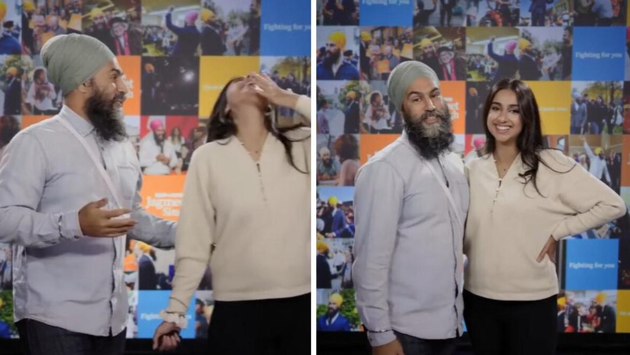 Jagmeet Singh & Gurkiran Kaur Can't Keep It Together During A Blooper-Filled Voting Video