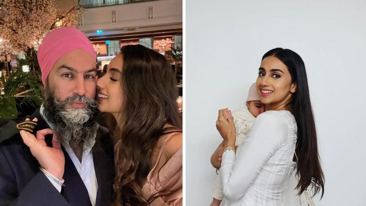 Jagmeet Singh, his wife Gurkiran Kaur and their baby Anhad.