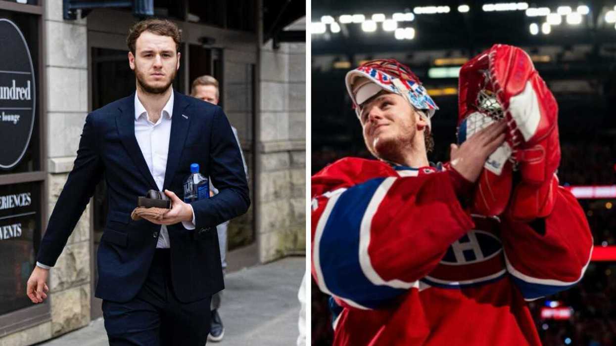 Jakub Dobes le gardien de but des Canadiens de Montréal.