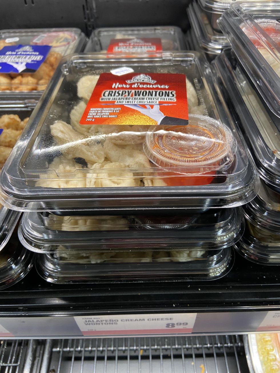 Jalapeno cream cheese wontons with sweet chili sauce.