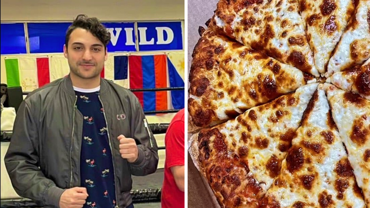 James William Awad. Droite : Pizza.