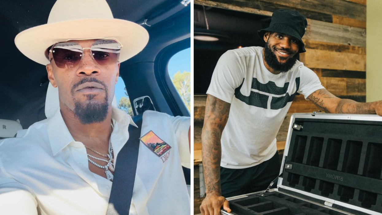 Jamie Foxx. Right: LeBron James.