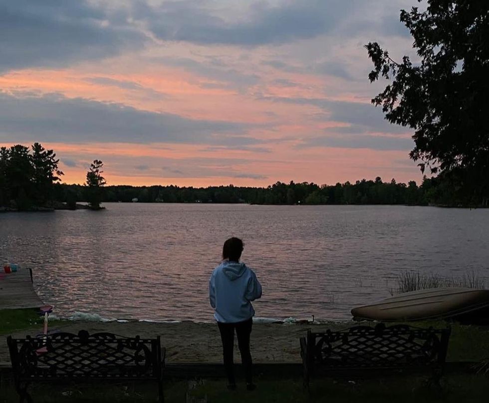 Janice Rodrigues admiring the sunset.
