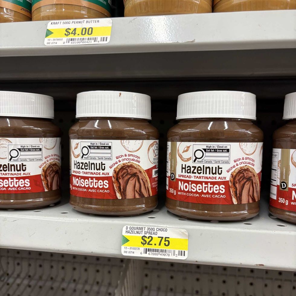 jars of Hazelnut spread at Dollarama