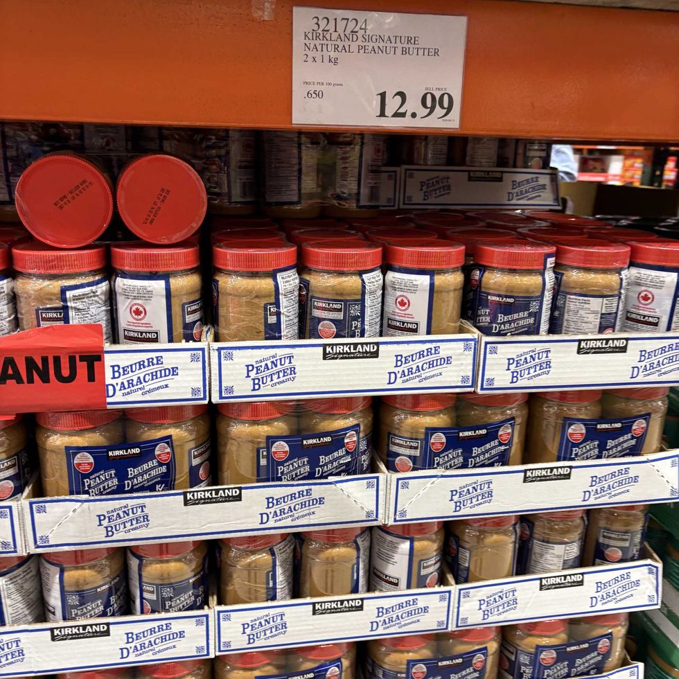 jars of Kirkland Signature natural peanut butter at costco