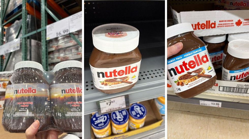 jars of nutella at costco, walmart and loblaws
