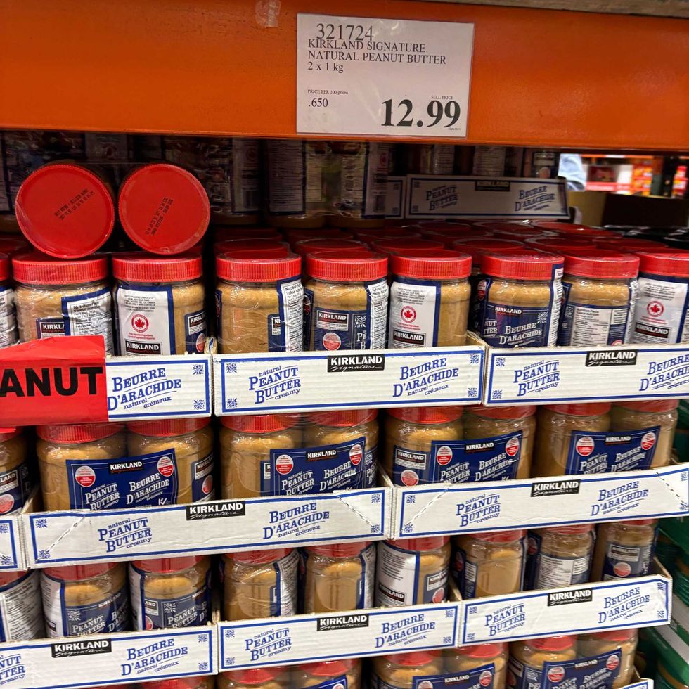 jars of \u200bKirkland Signature natural peanut butter at costco