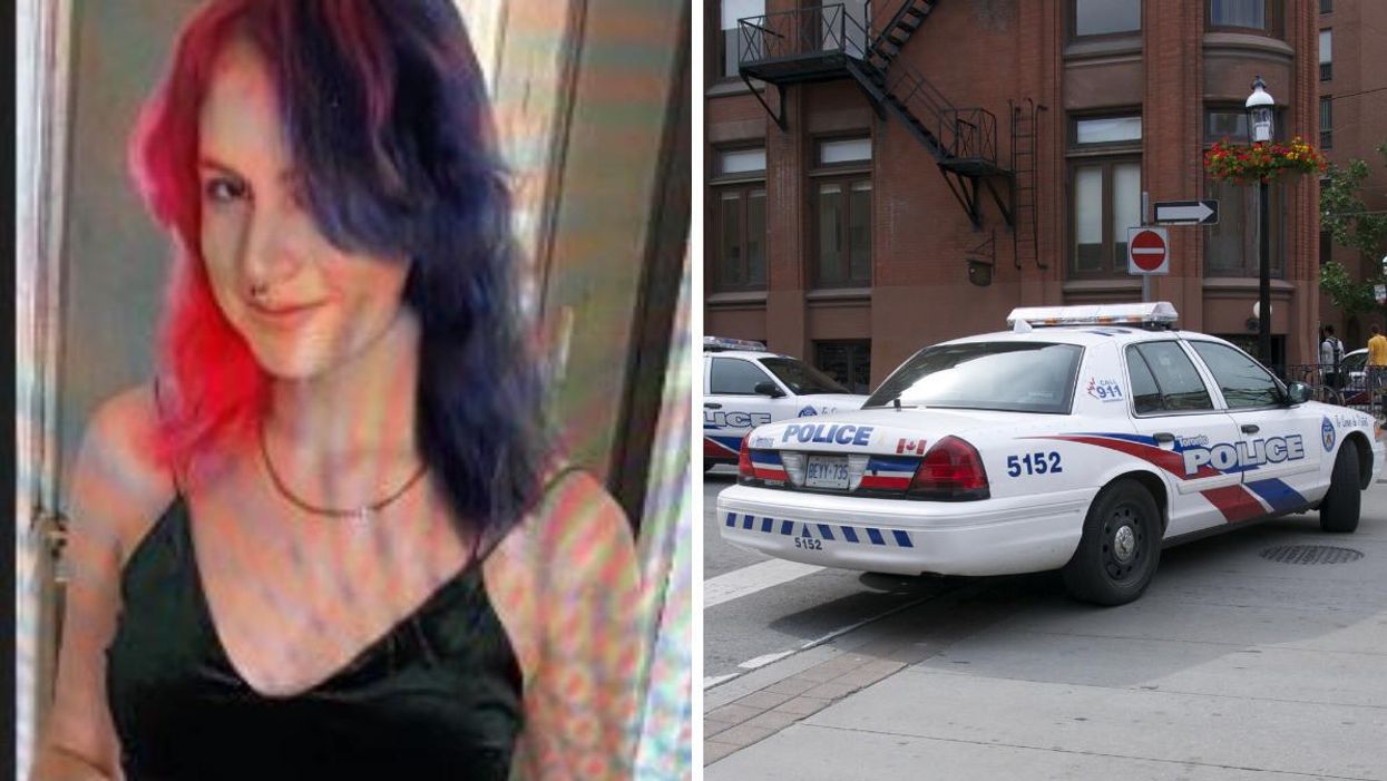 Jaylynn "Bean" Anyan. Right: Toronto police cruiser