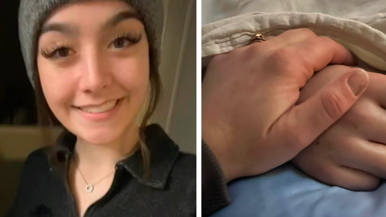 Jayme Erickson's daughter Montana. Right: Holding hands.