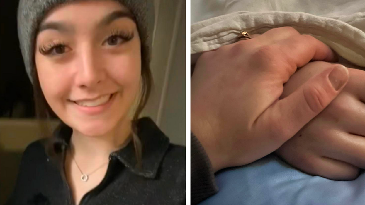 Jayme Erickson's daughter Montana. Right: Holding hands.