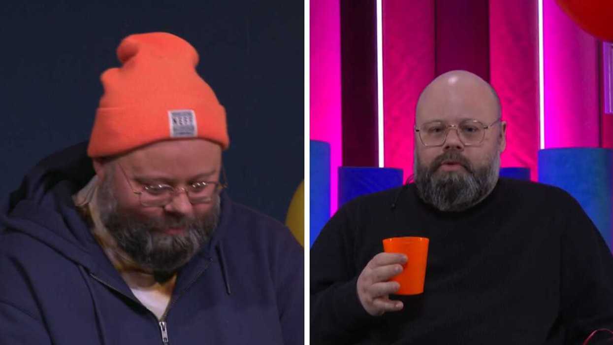 Jean-François Provençal lors de son éviction à Big Brother Célébrités. Droite : Jean-François Provençal dans le confessionnal à Big Brother Célébrités.