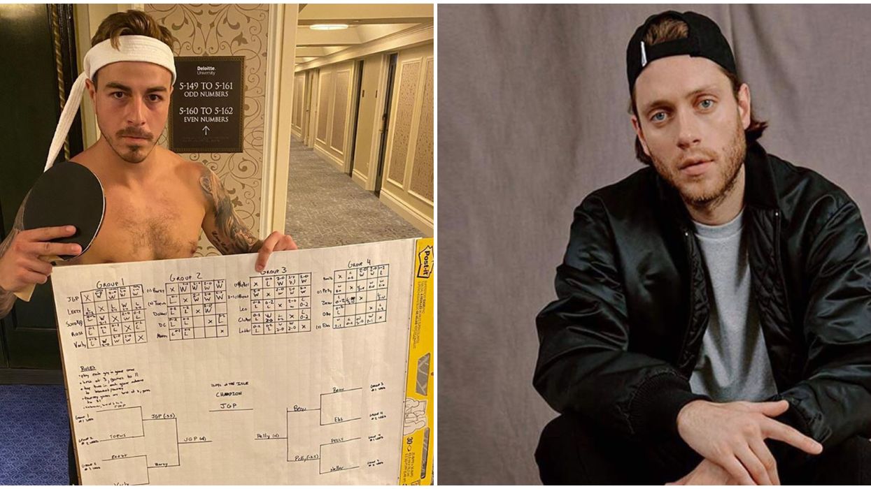 Jean-Gabriel Pageau écoute du Loud durant un tournoi de ping-pong avant les séries