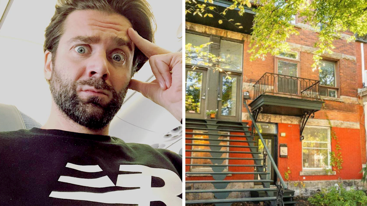 Jean-Philippe Wauthier. Droite : Son condo à vendre à Montréal.