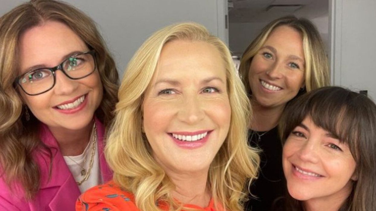 Jenna Fischer and Angela Kinsey with their glam team.
