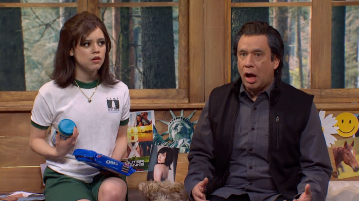 Jenna Ortega and Fred Armisen on SNL.