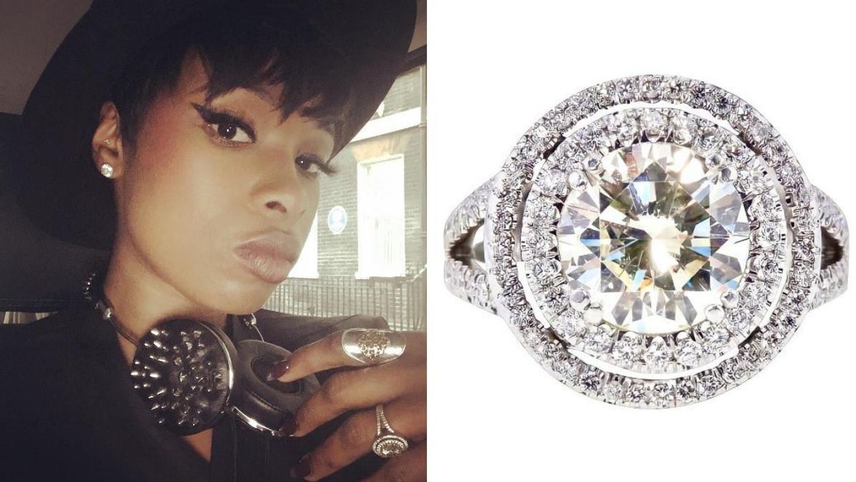 Jennifer Hudson. Right: Jennifer Hudson's old engagement ring.