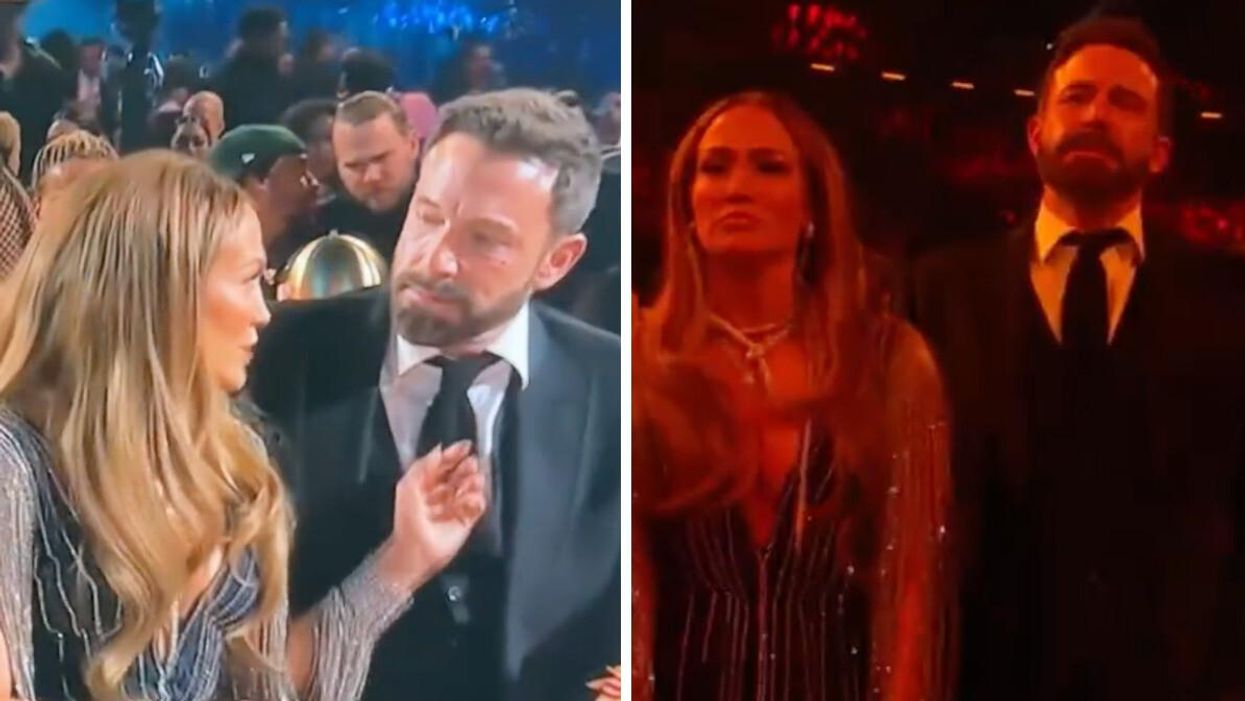 Jennifer Lopez and Ben Affleck at the 2023 Grammy Awards.
