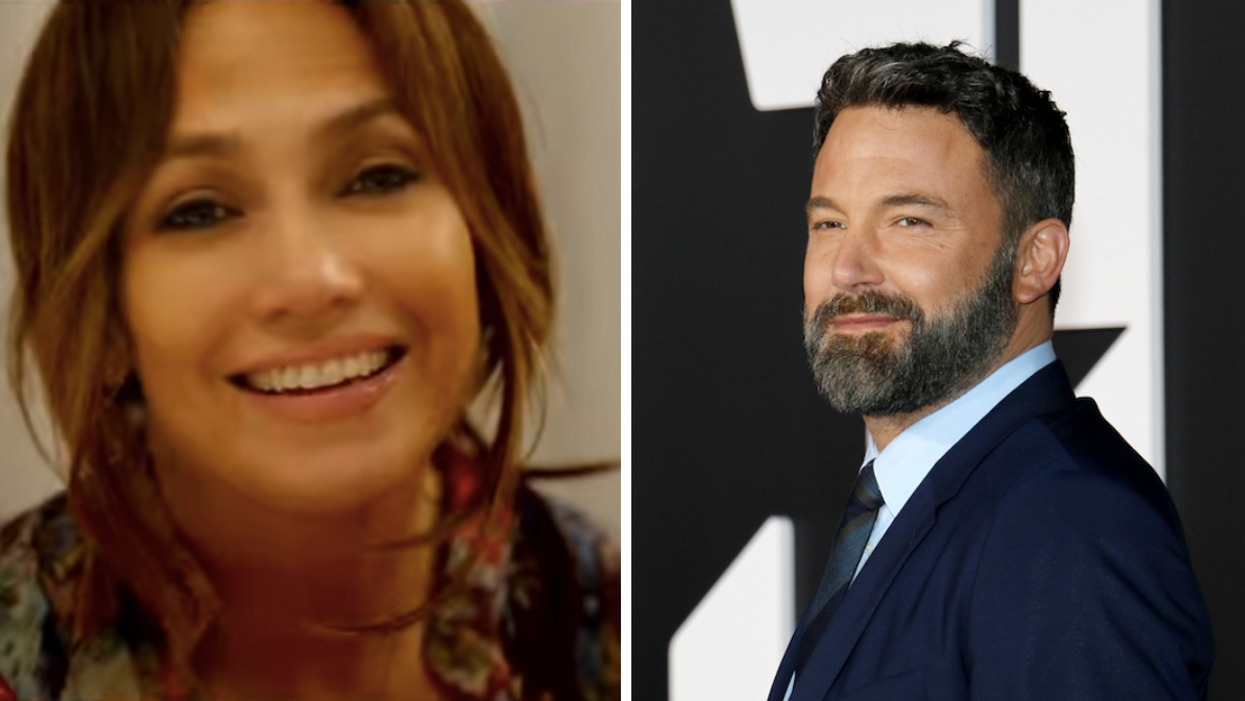 Jennifer Lopez. Right: Ben Affleck.