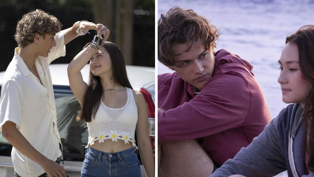 Jeremiah et Belly dans « L'été où je suis devenue jolie ». Droite : Conrad et Belly dans « L'été où je suis devenue jolie ».