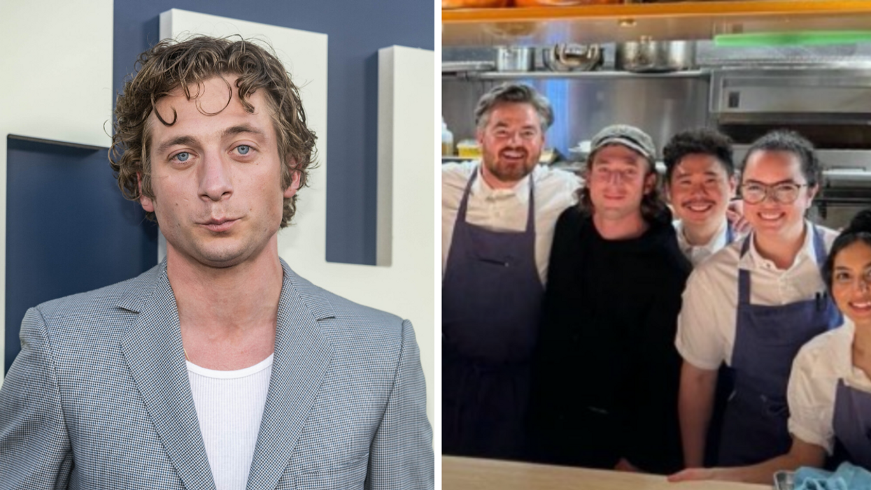 Jeremy Allen White. Right: Jeremy Allen White at Prime Seafood Palace.