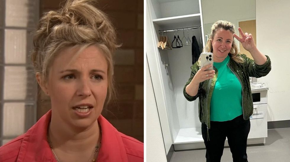 Jessica Barker dans Il \u00e9tait une fois dans le trouble. Droite : Jessica Barker.