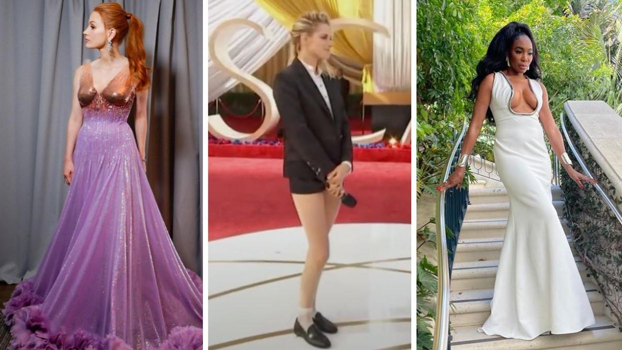 Jessica Chastain. Middle: Kristen Stewart. Right: Venus Williams.