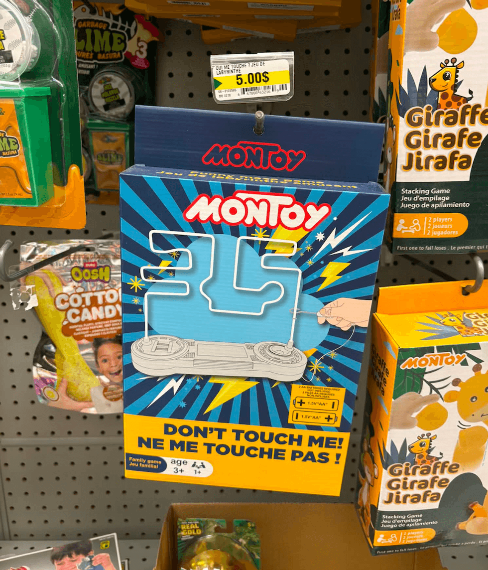 Jeu de dext\u00e9rit\u00e9 \u00ab Ne me touche pas! \u00bb vendu au Dollarama.