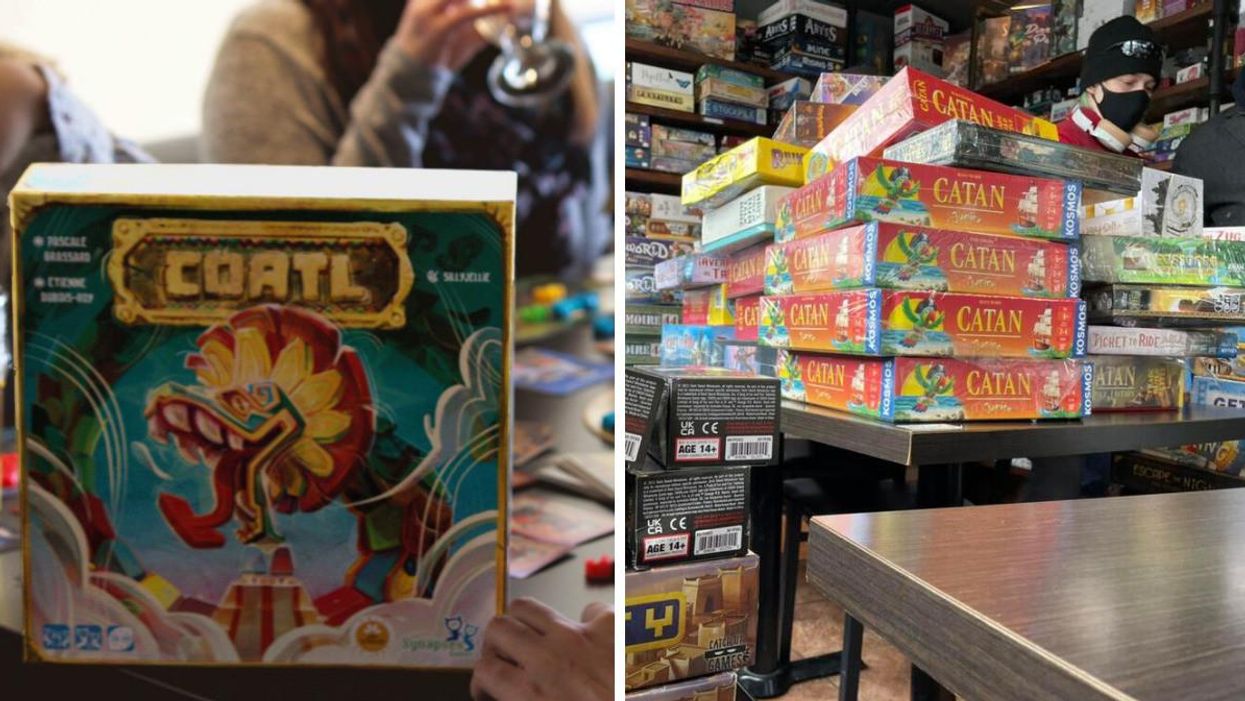 Jeux de société au Joker Pub Ludique Longueuil. Droite : Bazar de jeux de société au Joker Pub Ludique Longueuil.