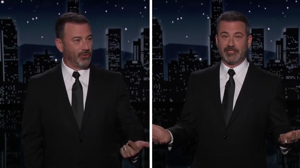 Jimmy Kimmel performing his monologue on Jimmy Kimmel Live.