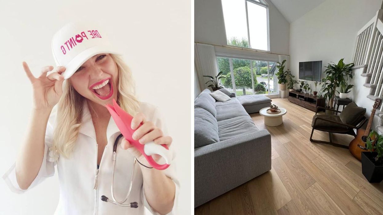 Joanie Grenier connue comme Dre Point G. Droite : Ancienne maison d'Alicia Moffet.