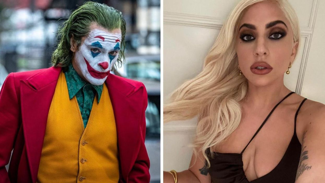 Joaquin Phoenix as the Joker. Right: Lady Gaga.