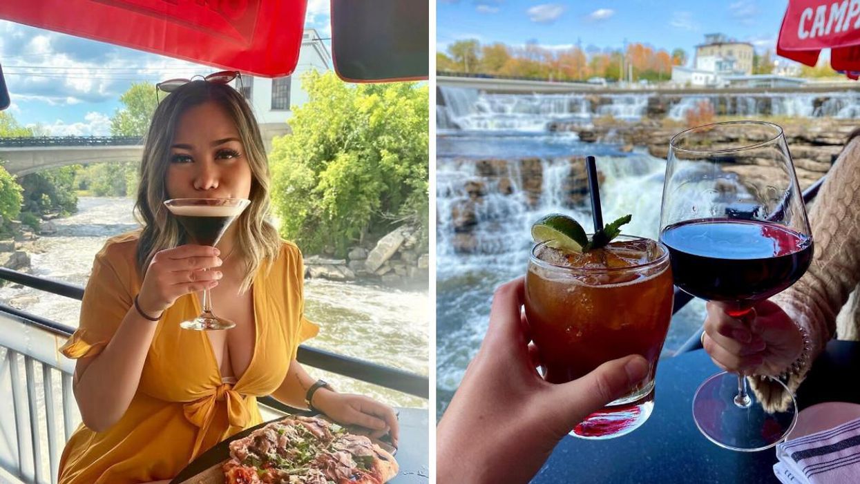 Joe's Italian Kitchen: La terrasse avec vue sur des chutes en Ontario