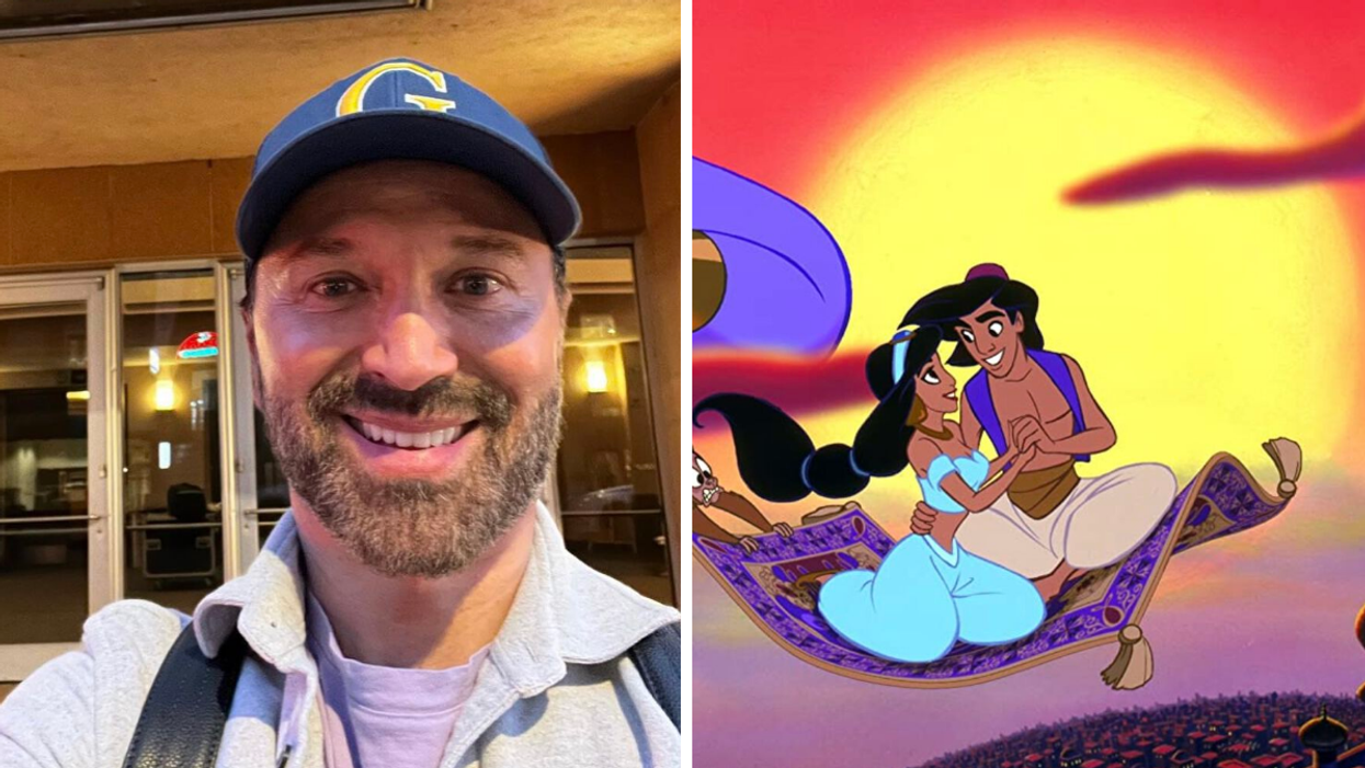 Joël Legendre. Droite : Aladdin.