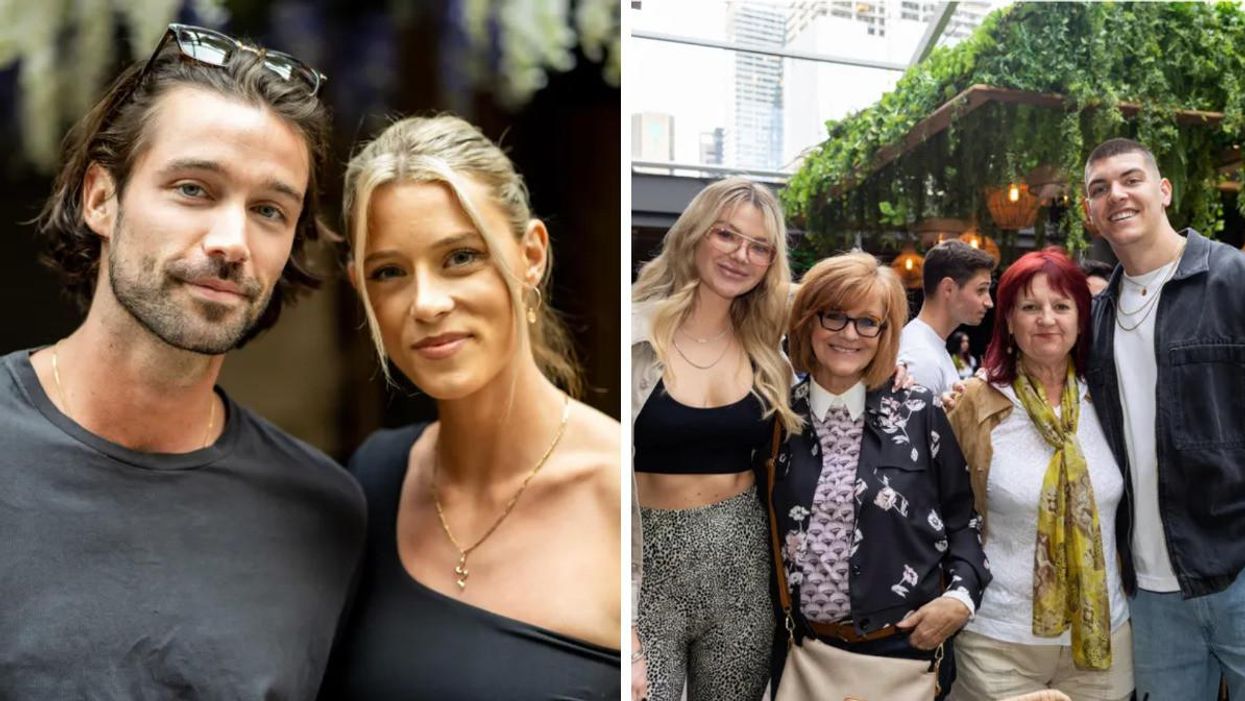 Joey Scarpellino et Florence Belzile. Droite: Clodelle et Alex Yelle d'OD Dans L'Ouest et leurs mamans.