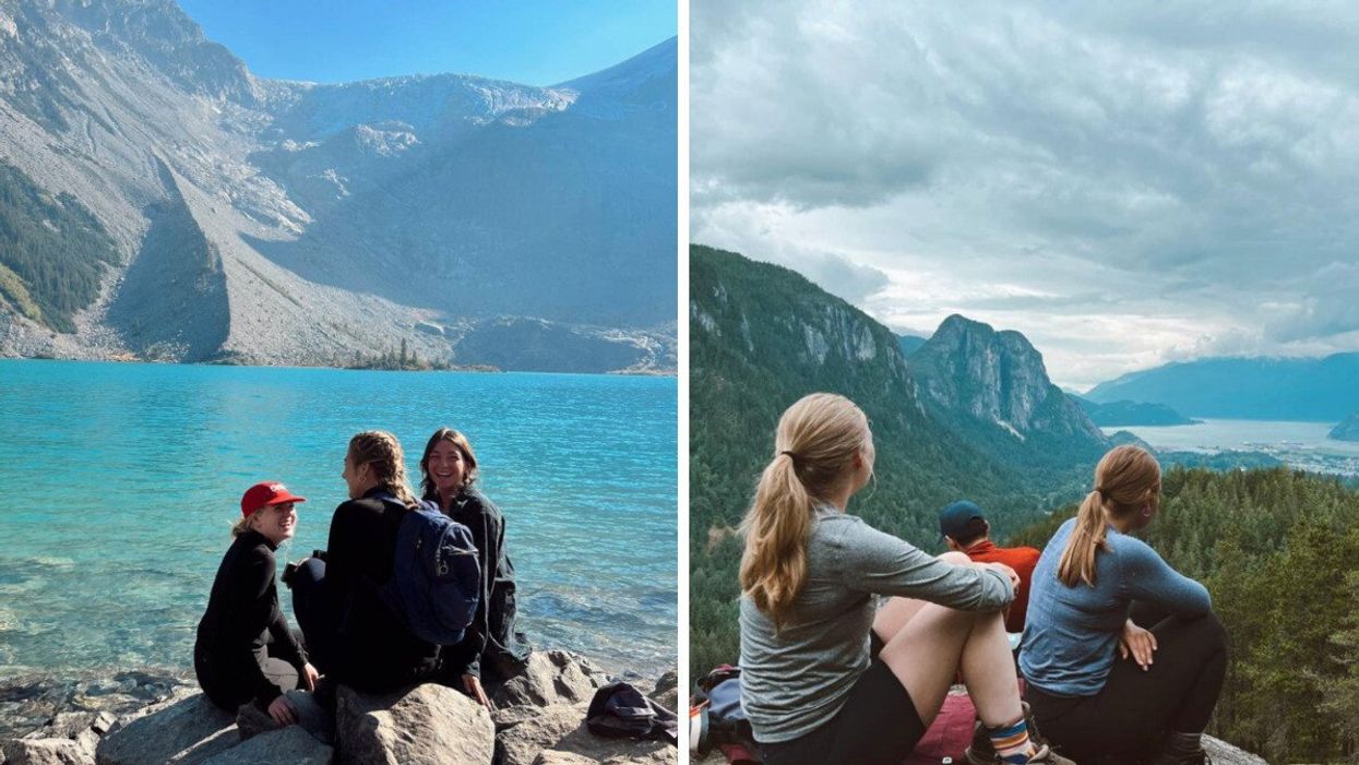Joffre Lakes. Right: Mount Crumpit.