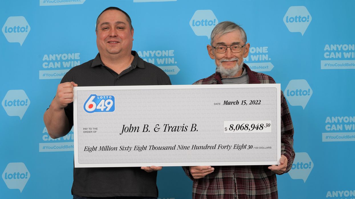 John and Travis Bonner, Lotto winners from Chilliwack, BC