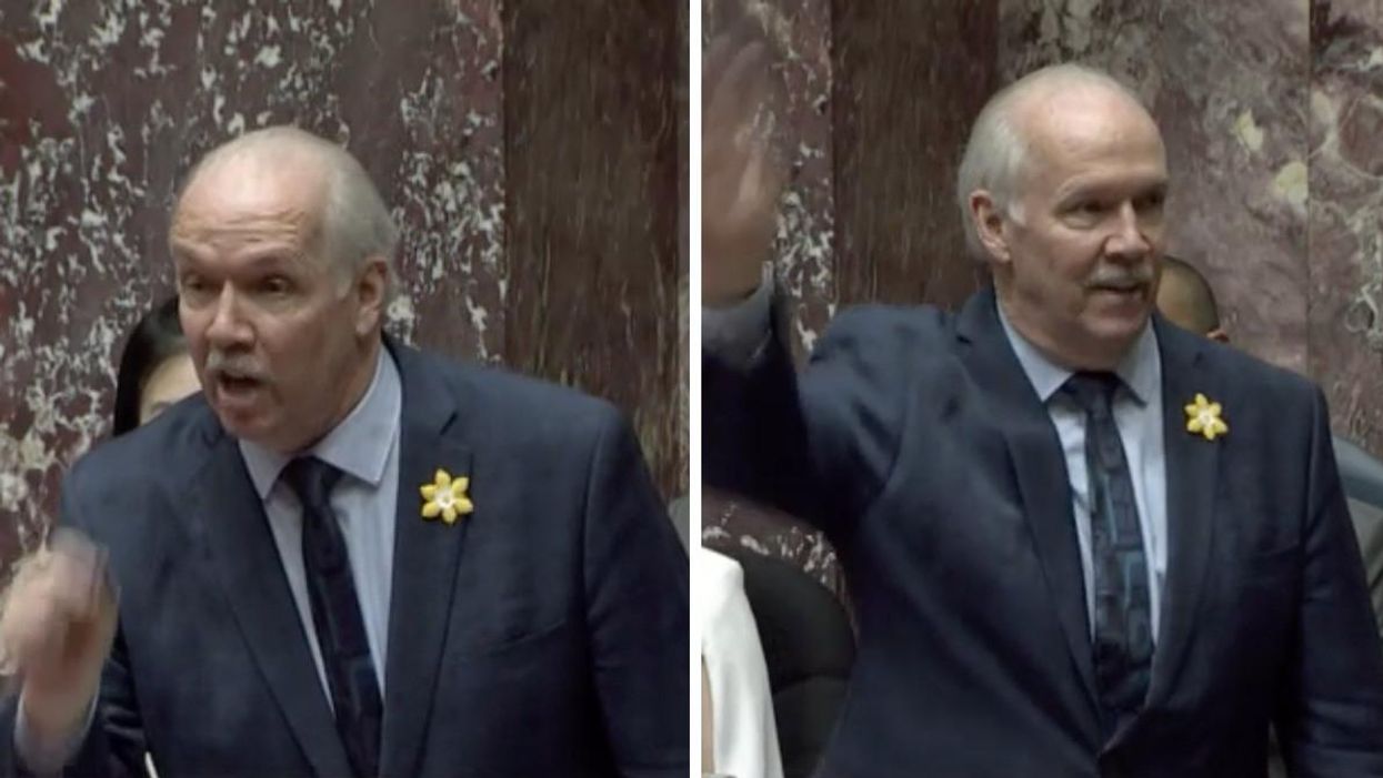 John Horgan at the meeting of the Legislative Assembly.