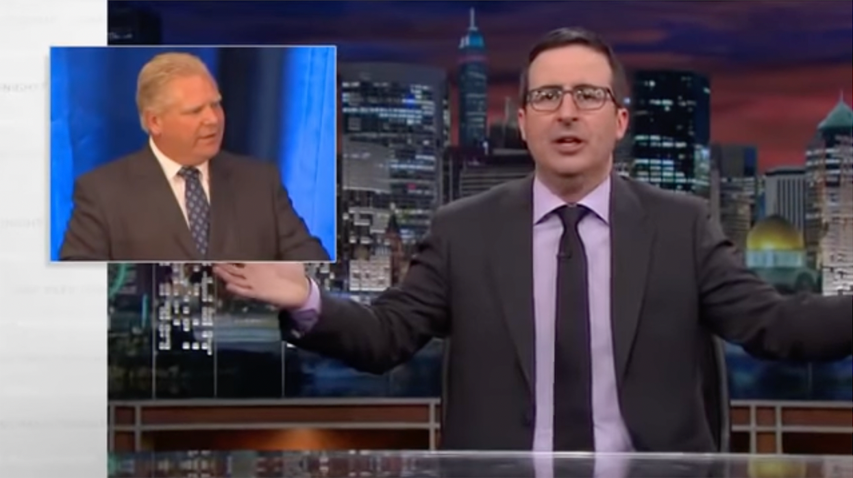 John Oliver and Doug Ford on the Last Week Tonight show.