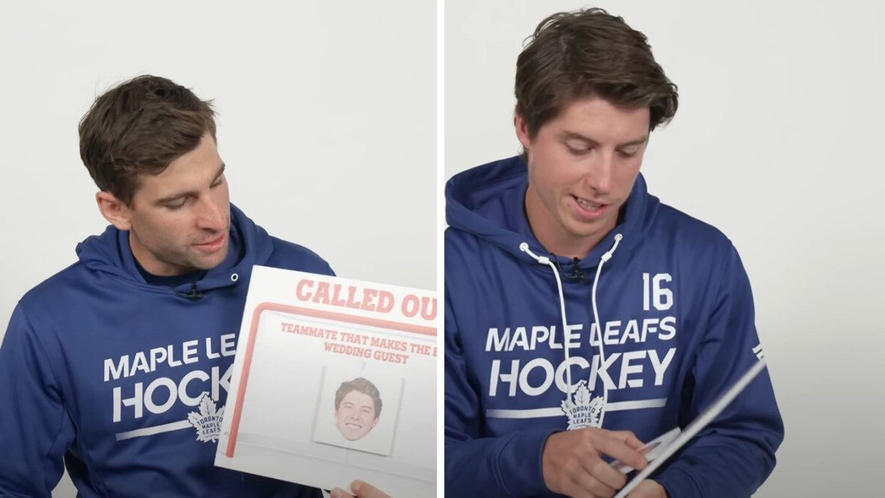 John Tavares. Right: Mitch Marner.