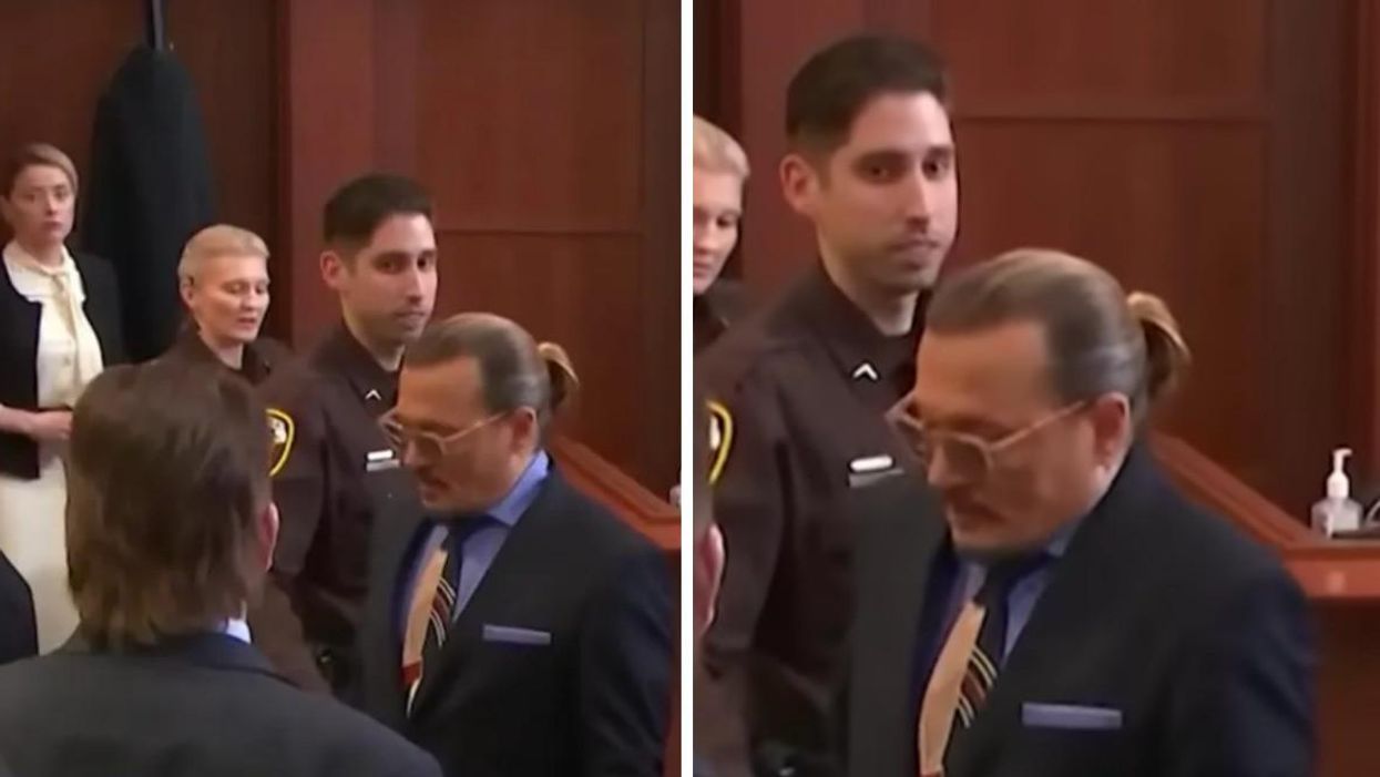 Johnny Depp and Amber Heard in court.