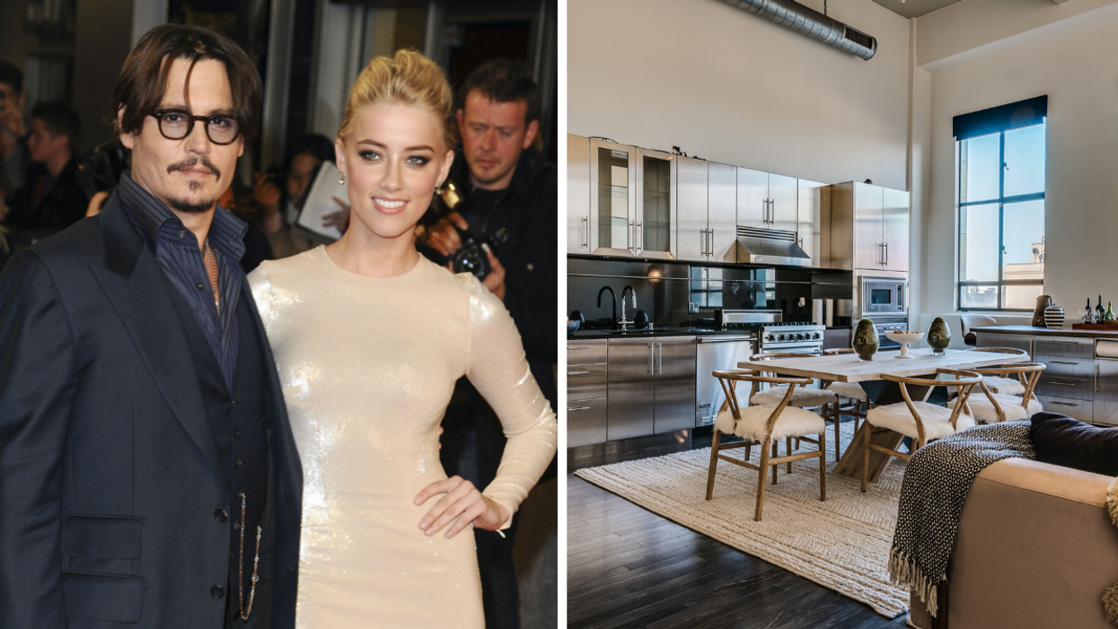 Johnny Depp and Amber Heard. Right: Johnny Depp''s apartment in the Eastern Columbia Building.